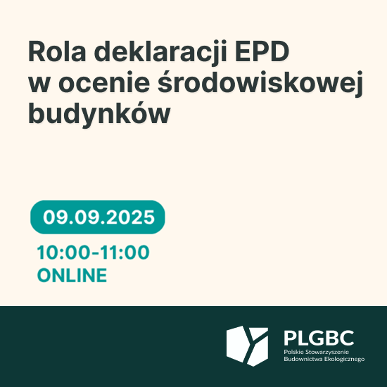 Wydarzenie EventBIM - Rola deklaracji EPD w ocenie środowiskowej budynków