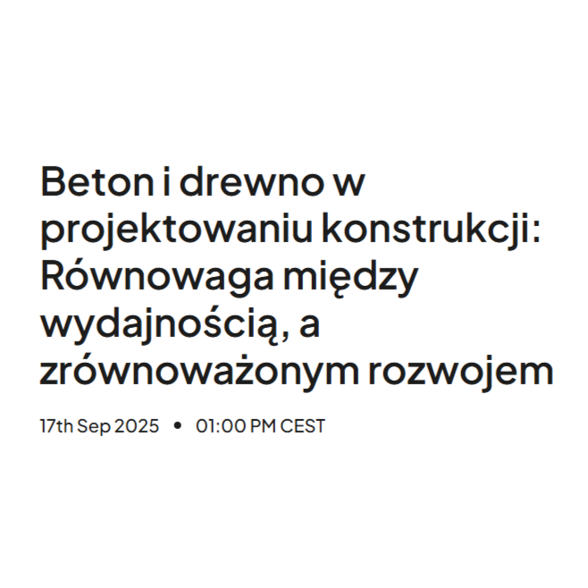 Wydarzenie EventBIM - Beton i drewno w projektowaniu konstrukcji