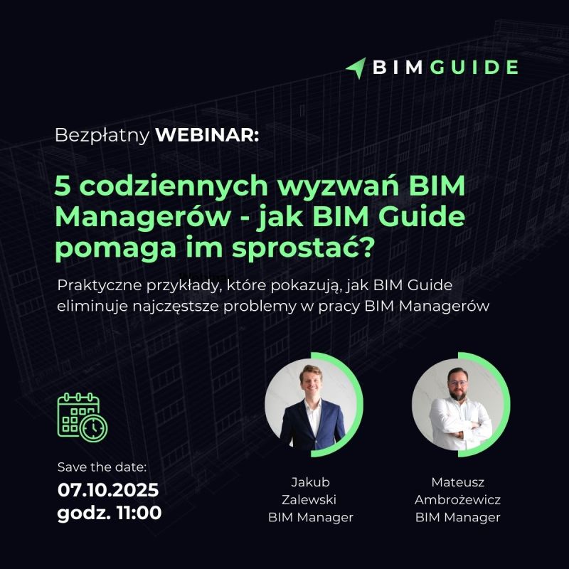 Wydarzenie EventBIM - 5 codziennych wyzwań BIM Managerów – jak BIM Guide pomaga im sprostać?