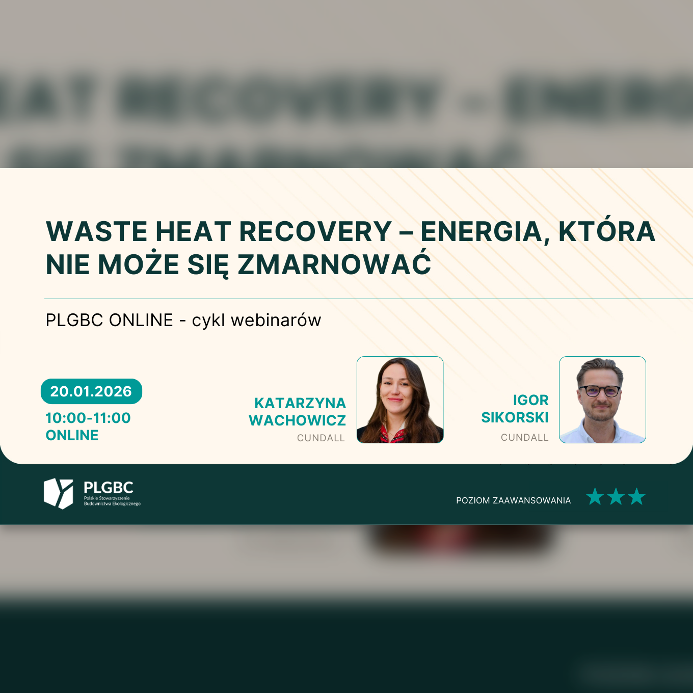 Wydarzenie EventBIM - Webinar PLGBC : Waste Heat Recovery - energia, która nie może się zmarnować