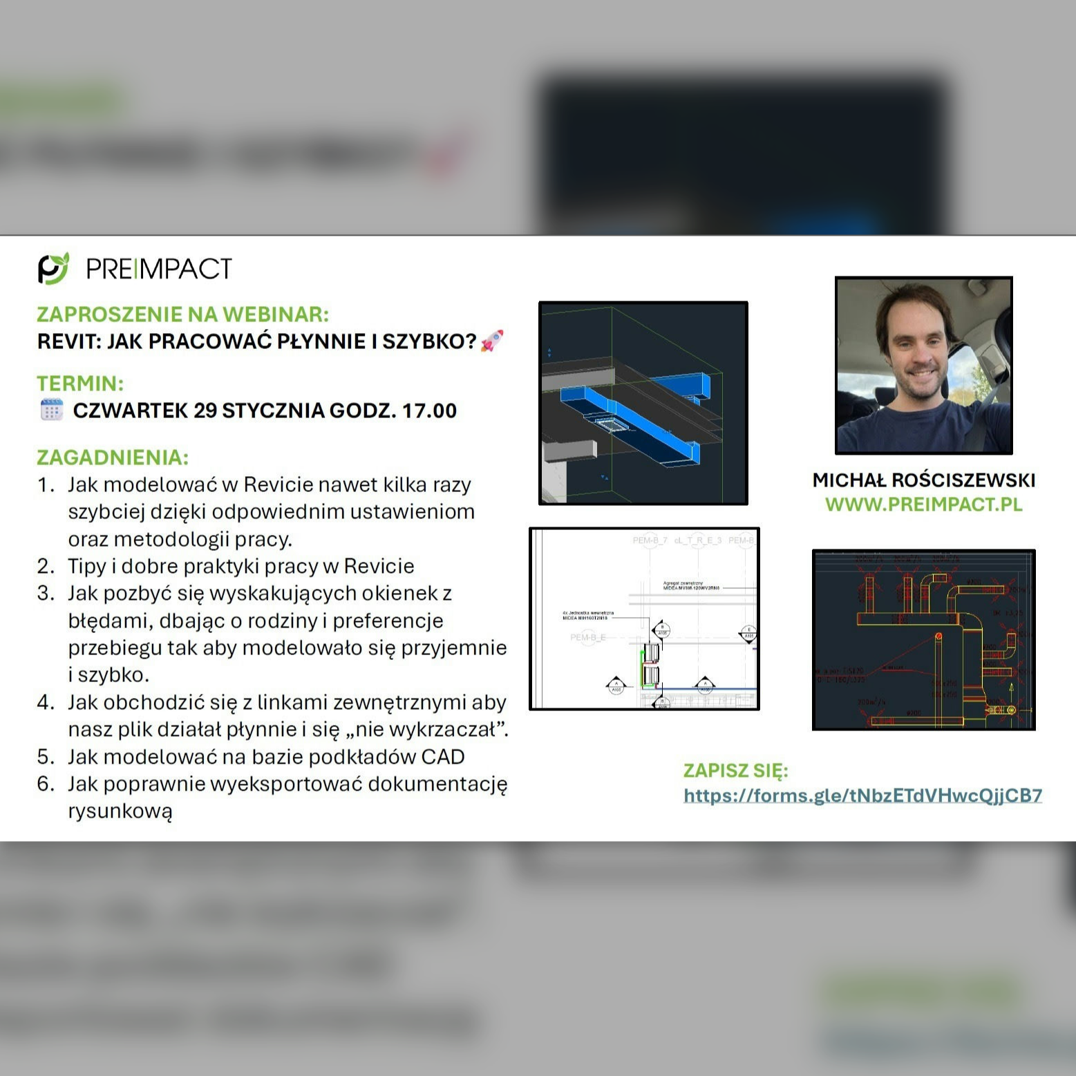 Wydarzenie EventBIM - Webinar Revit: Jak pracować płynnie i szybko?